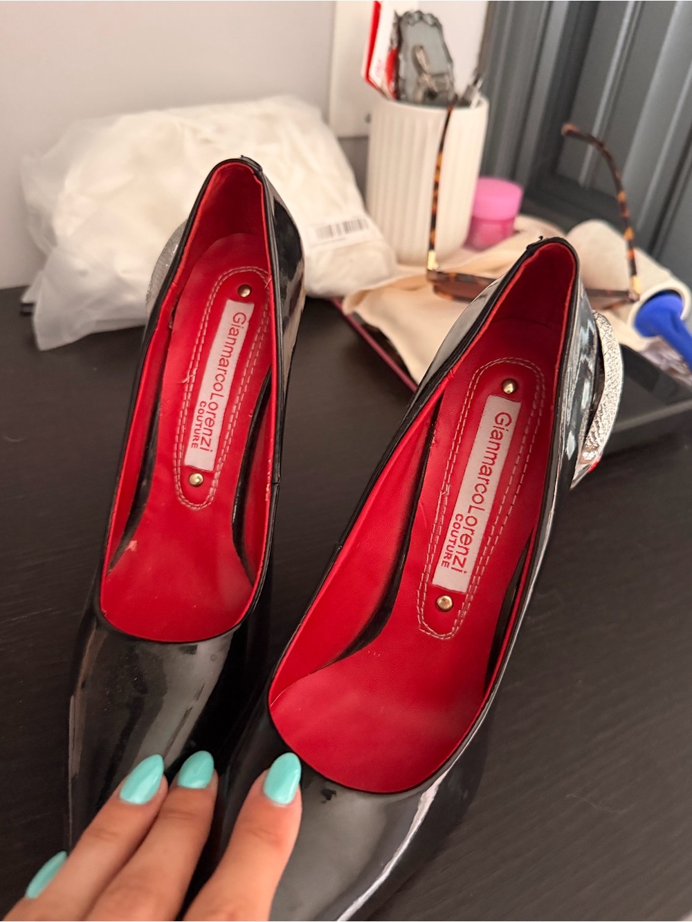 Gianmarco Lorenzi Couture Black Patent Heels